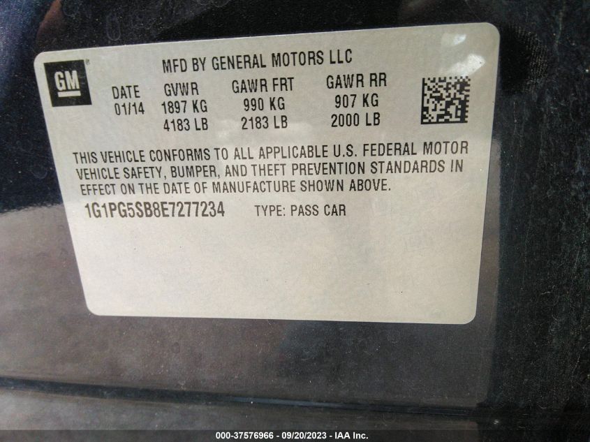 2014 CHEVROLET CRUZE LTZ - 1G1PG5SB8E7277234