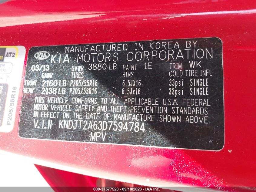 2013 KIA SOUL + - KNDJT2A63D7594784