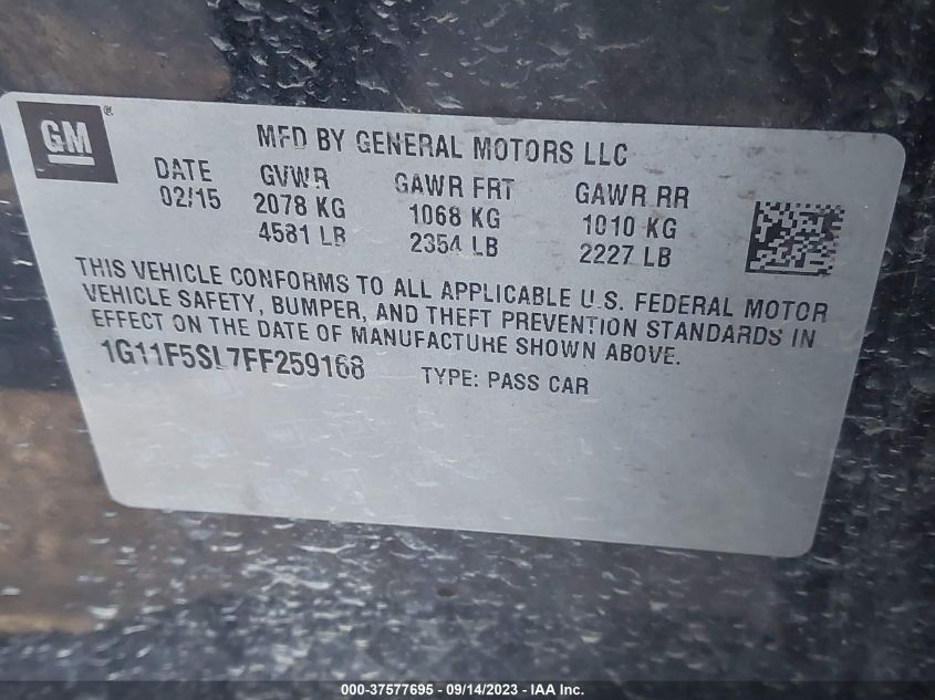 2015 CHEVROLET MALIBU LTZ - 1G11F5SL7FF259168
