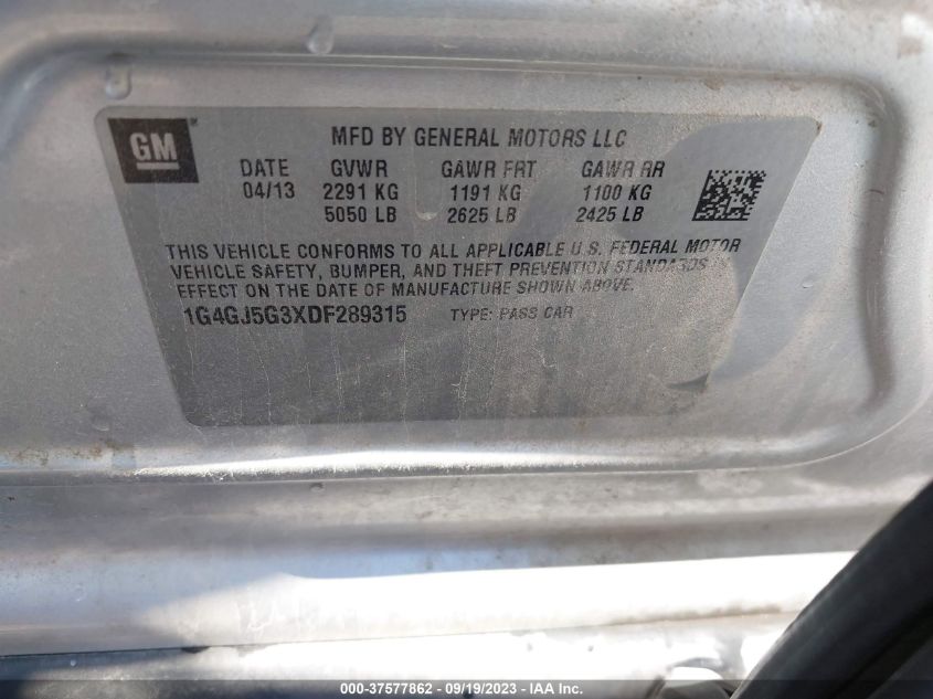 2013 BUICK LACROSSE TOURING - 1G4GJ5G3XDF289315