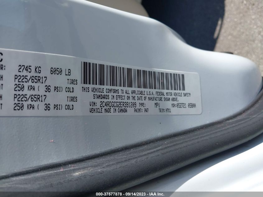 2014 DODGE GRAND CARAVAN SXT - 2C4RDGCG2ER391209