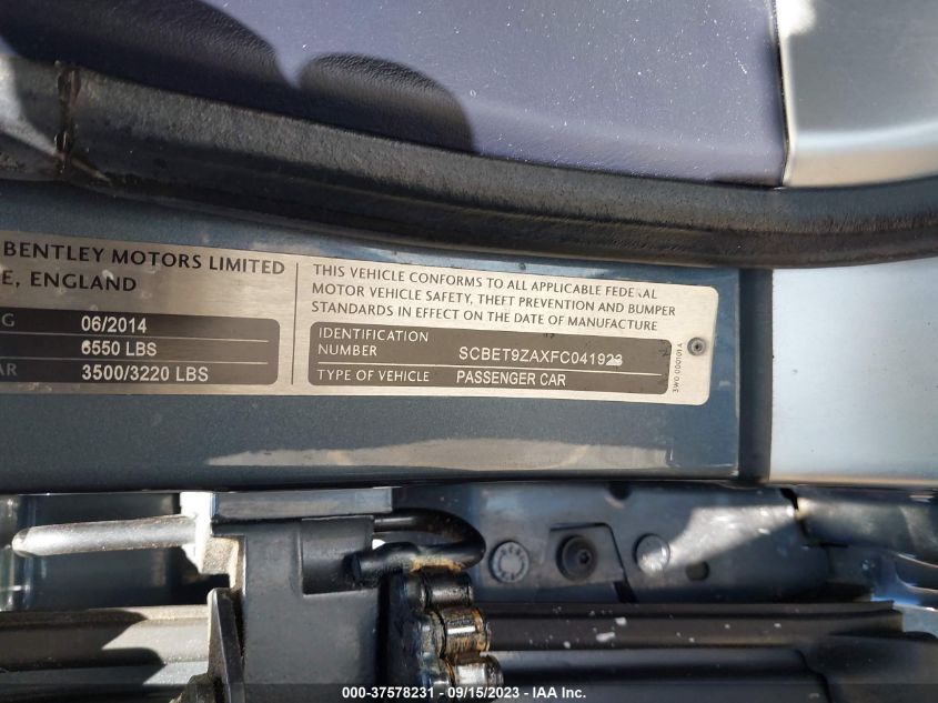 2015 BENTLEY FLYING SPUR V8 - SCBET9ZAXFC041923