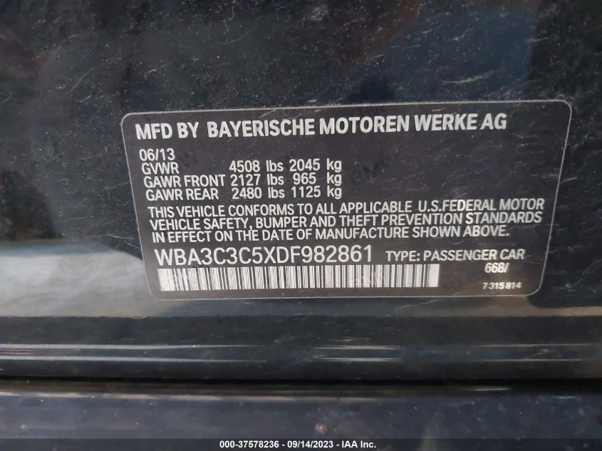 2013 BMW 3 SERIES 320I XDRIVE - WBA3C3C5XDF982861