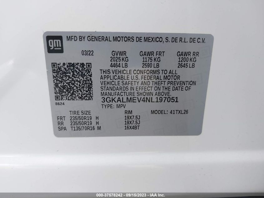 2022 GMC TERRAIN SLE - 3GKALMEV4NL197051