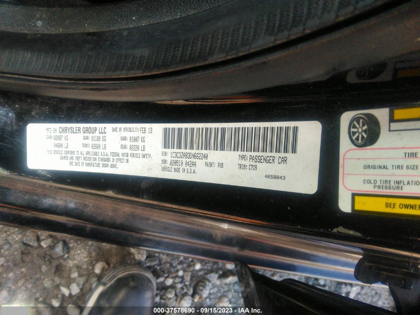 2013 DODGE AVENGER SE - 1C3CDZAB3DN662240