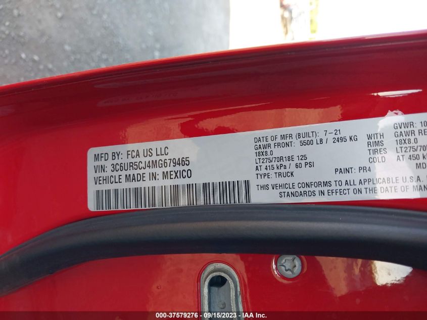 2021 RAM 2500 TRADESMAN - 3C6UR5CJ4MG679465