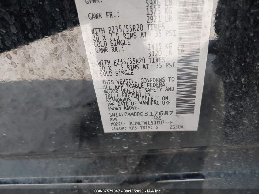 2013 INFINITI JX35 - 5N1AL0MM0DC317687
