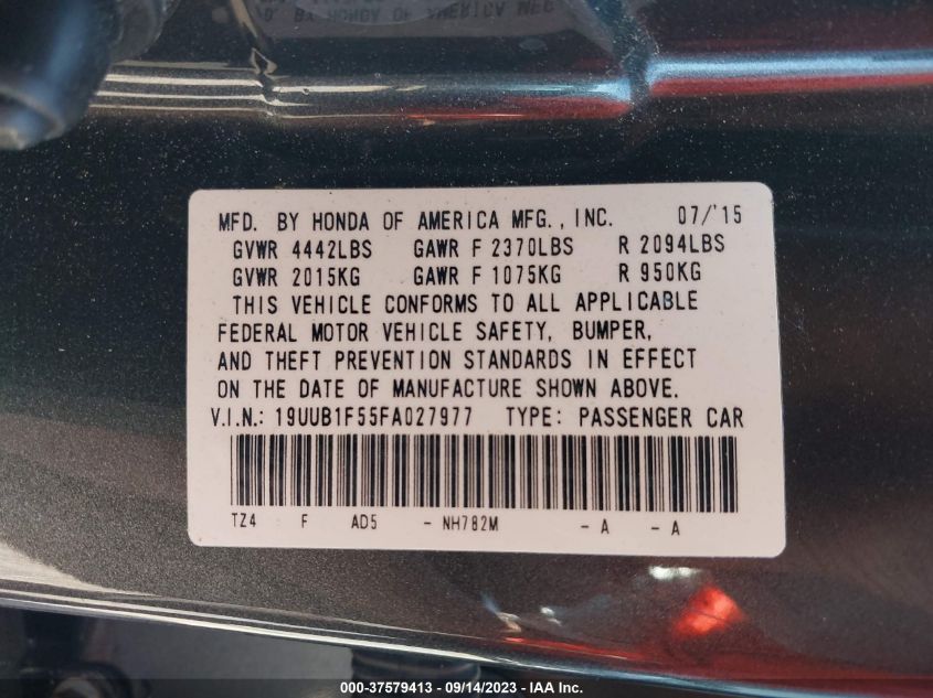 2015 ACURA TLX TECH - 19UUB1F55FA027977