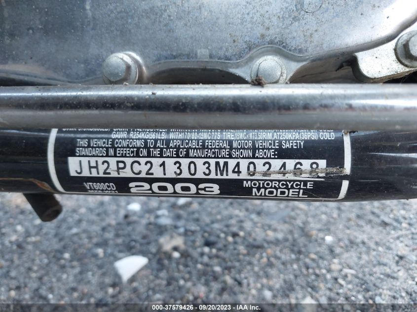 2003 HONDA VT600 CD JH2PC21303M402468