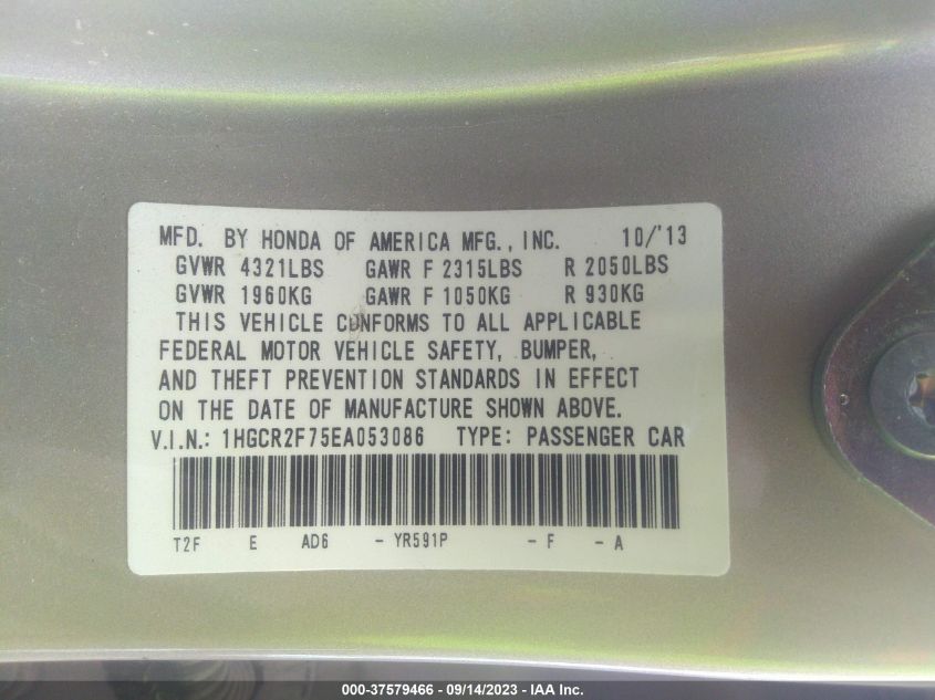 2014 HONDA ACCORD SEDAN EX - 1HGCR2F75EA053086