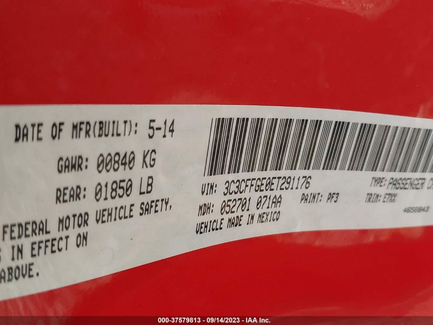 2014 FIAT 500E - 3C3CFFGE0ET291176