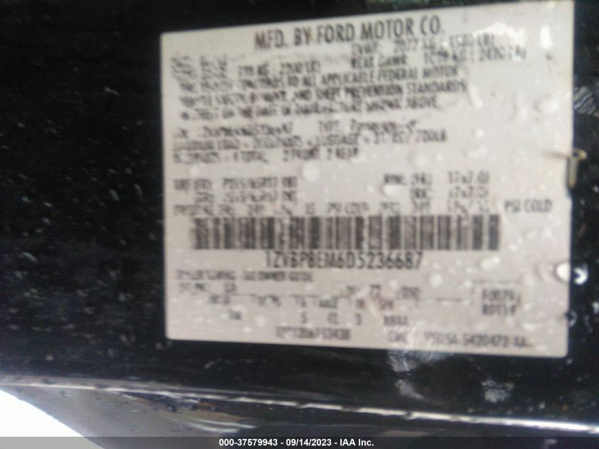 2013 FORD MUSTANG V6 - 1ZVBP8EM6D5236687