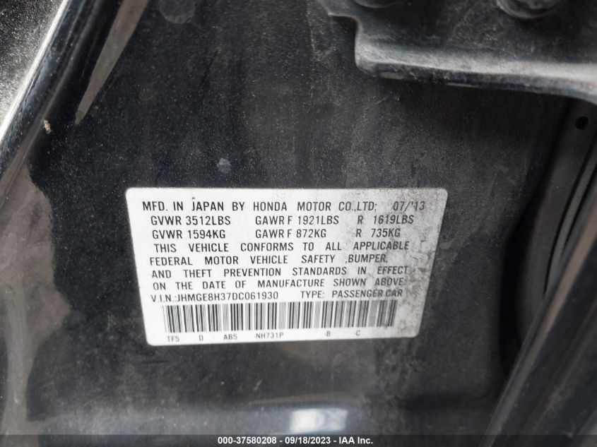2013 HONDA FIT - JHMGE8H37DC061930