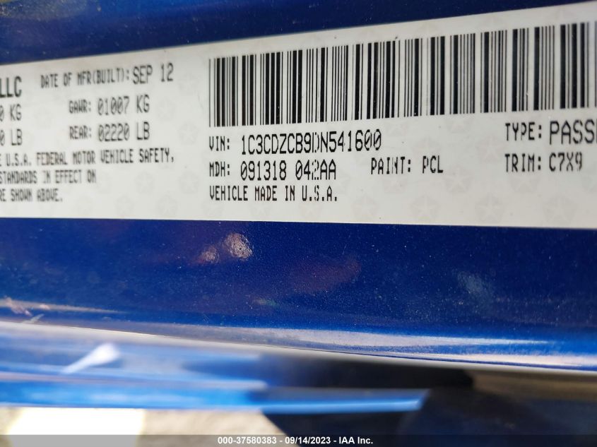 2013 DODGE AVENGER SXT - 1C3CDZCB9DN541600