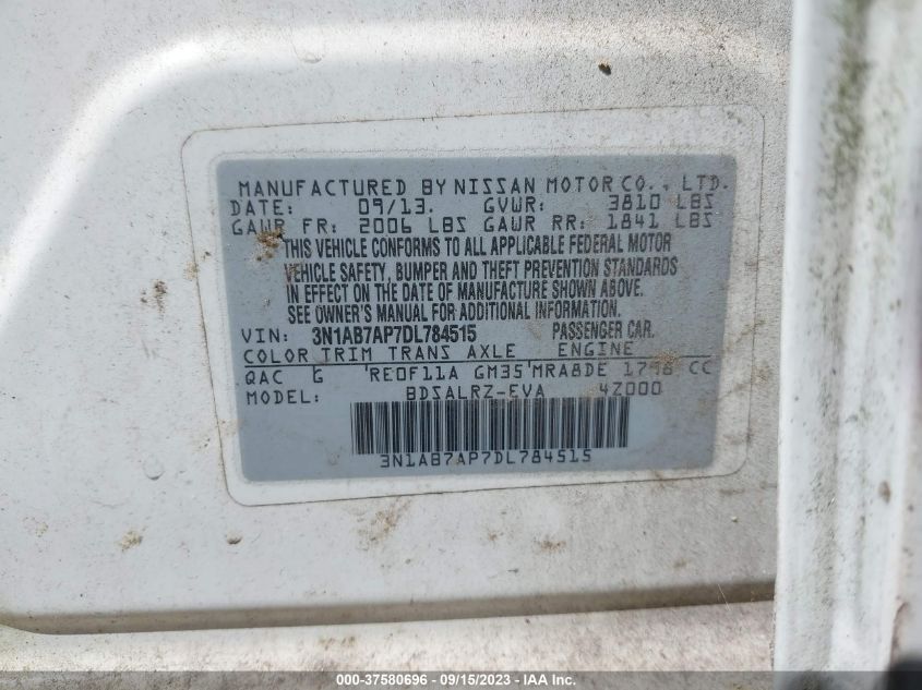 2013 NISSAN SENTRA SR - 3N1AB7AP7DL784515