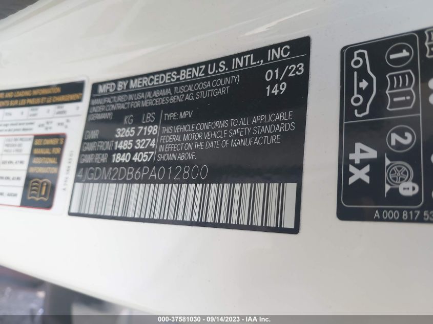 2023 MERCEDES-BENZ EQS EQS 450+ - 4JGDM2DB6PA012800
