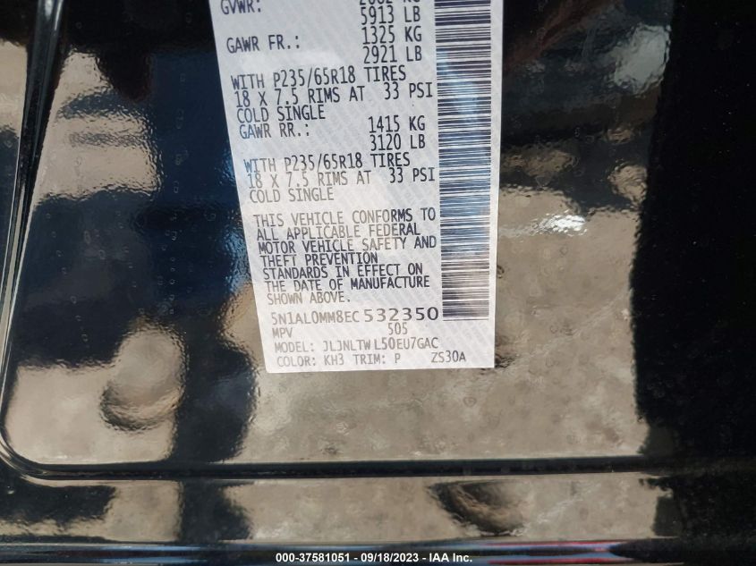 2014 INFINITI QX60 - 5N1AL0MM8EC532350