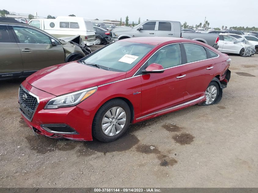 2016 HYUNDAI SONATA HYBRID SE - KMHE24L18GA008827