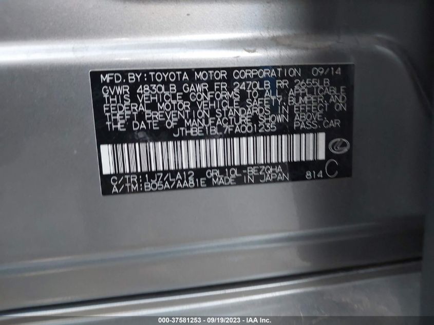 2015 LEXUS GS 350 - JTHBE1BL7FA001235