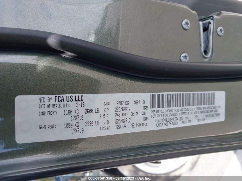 2019 JEEP COMPASS LATITUDE - 3C4NJDBB4KT741847