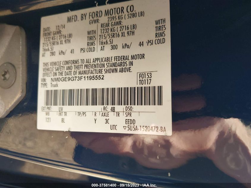 2015 FORD TRANSIT CONNECT WAGON TITANIUM - NM0GE9G73F1195552
