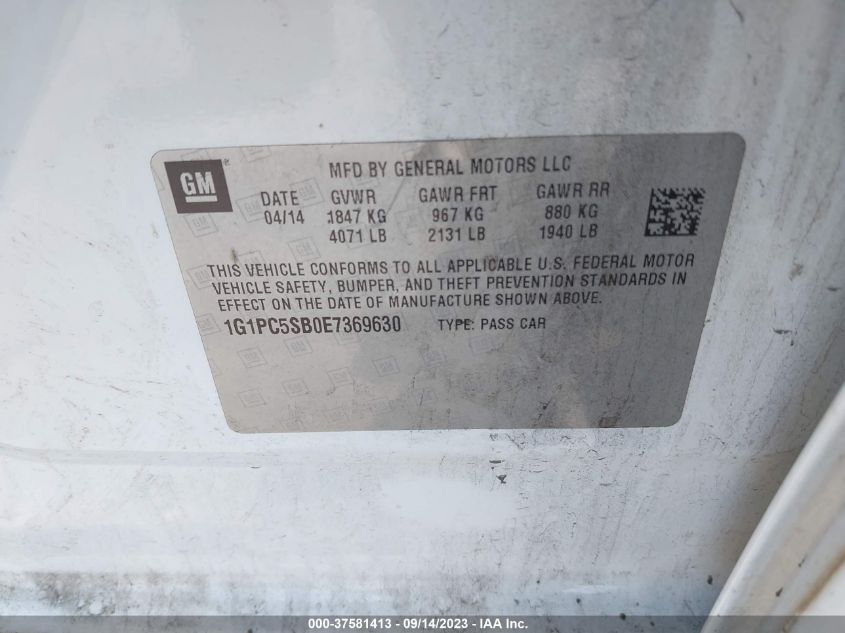 2014 CHEVROLET CRUZE 1LT - 1G1PC5SB0E7369630
