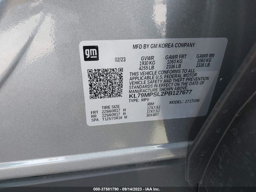 2023 CHEVROLET TRAILBLAZER LT - KL79MPSL2PB127677