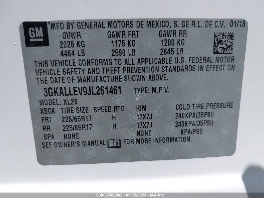 2018 GMC TERRAIN SL - 3GKALLEV9JL261461