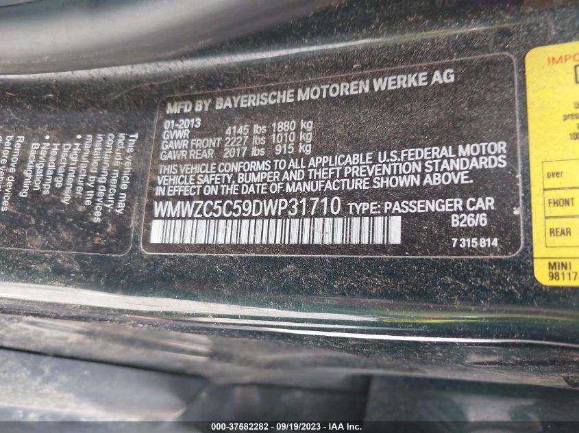 2013 MINI COOPER COUNTRYMAN S ALL4 - WMWZC5C59DWP31710