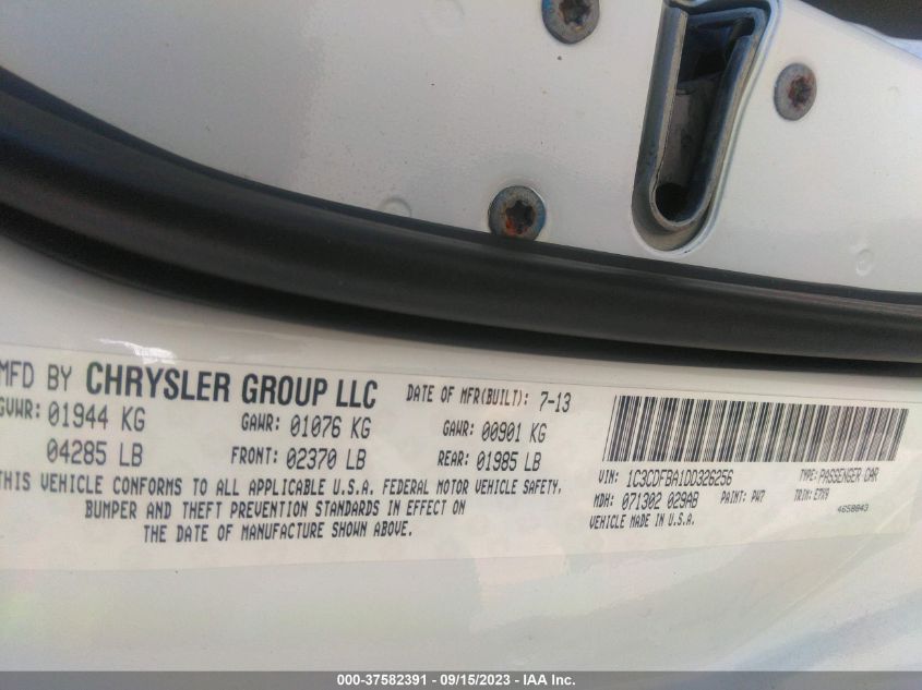 2013 DODGE DART SXT - 1C3CDFBA1DD326256