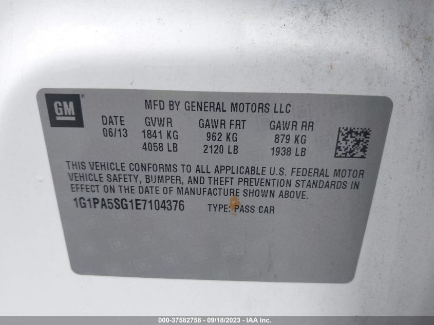 2014 CHEVROLET CRUZE LS - 1G1PA5SG1E7104376