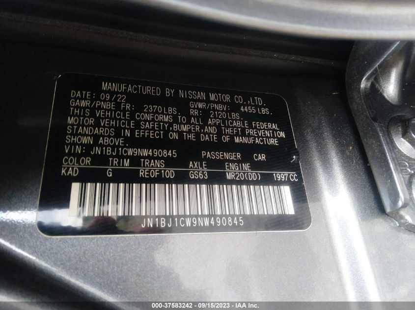 2022 NISSAN ROGUE SPORT SL - JN1BJ1CW9NW490845
