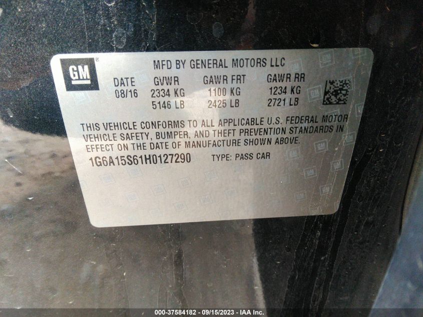 2017 CADILLAC CTS-V 1G6A15S61H0127290