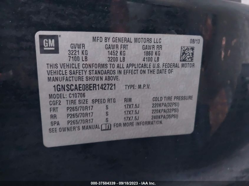 2014 CHEVROLET TAHOE LS - 1GNSCAE08ER142721