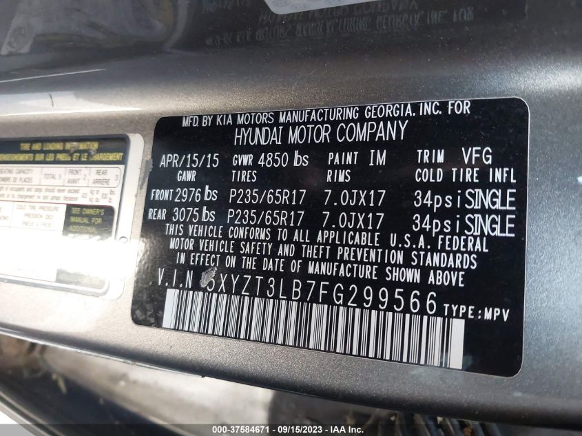 2015 HYUNDAI SANTA FE SPORT - 5XYZT3LB7FG299566
