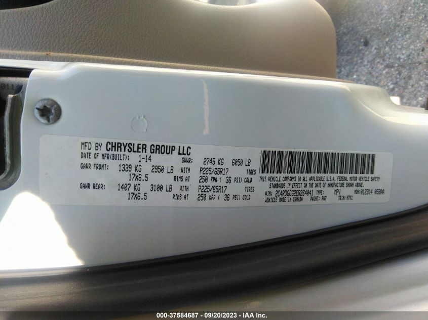 2014 DODGE GRAND CARAVAN SXT - 2C4RDGCG2ER264041