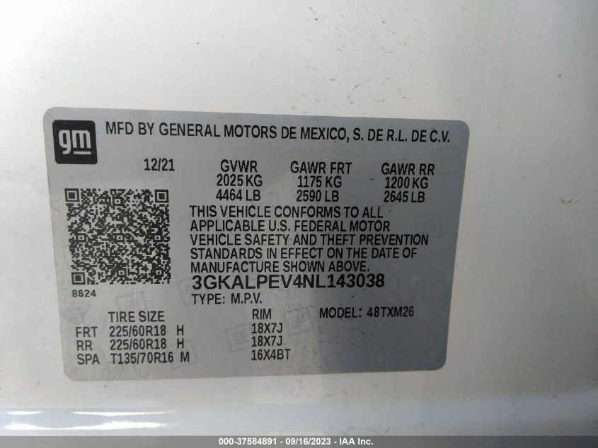 2022 GMC TERRAIN SLT - 3GKALPEV4NL143038