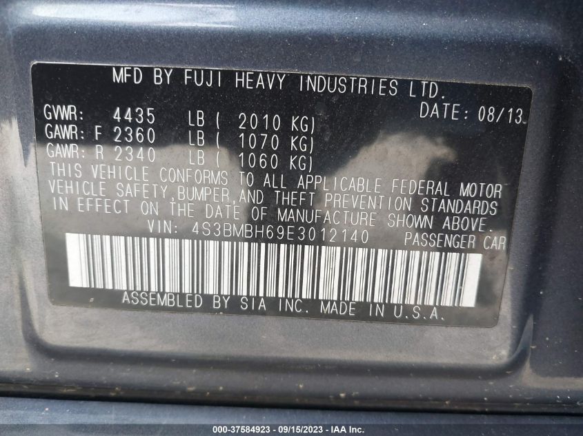 2014 SUBARU LEGACY 2.5I SPORT - 4S3BMBH69E3012140