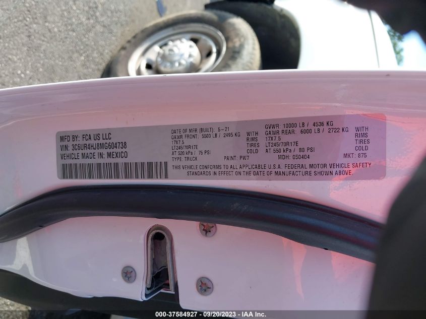 2021 RAM 2500 TRADESMAN - 3C6UR4HJ8MG604738