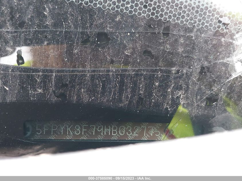 2017 HONDA RIDGELINE RTL - 5FPYK3F79HB032775