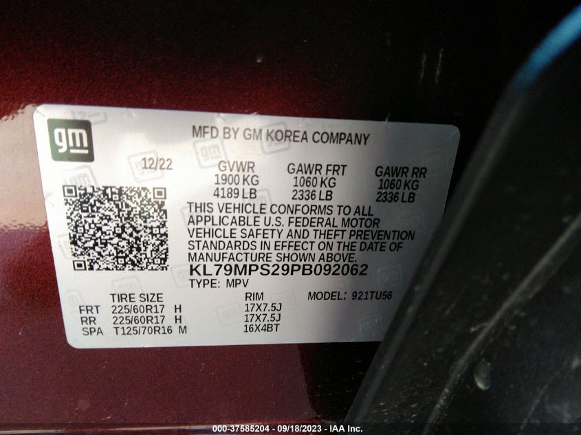 2023 CHEVROLET TRAILBLAZER LT - KL79MPS29PB092062