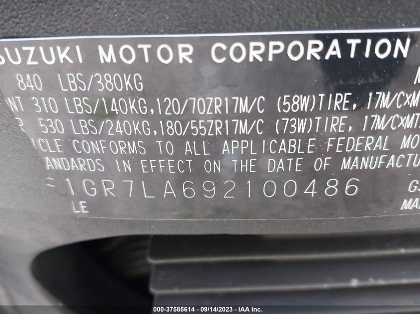 2009 SUZUKI GSX-R750 - JS1GR7LA692100486