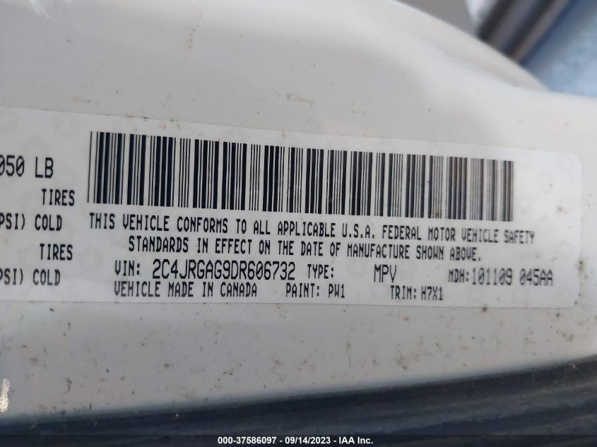 2013 RAM CARGO VAN TRADESMAN 2C4JRGAG9DR606732