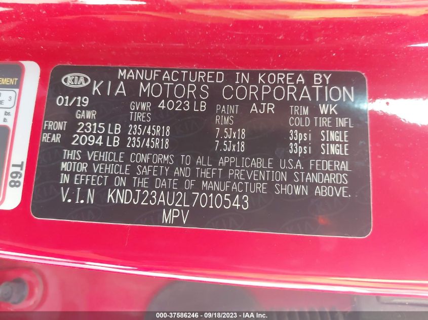 2020 KIA SOUL X-LINE - KNDJ23AU2L7010543
