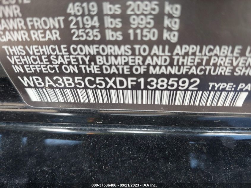 2013 BMW 328I XDRIVE WBA3B5C5XDF138592