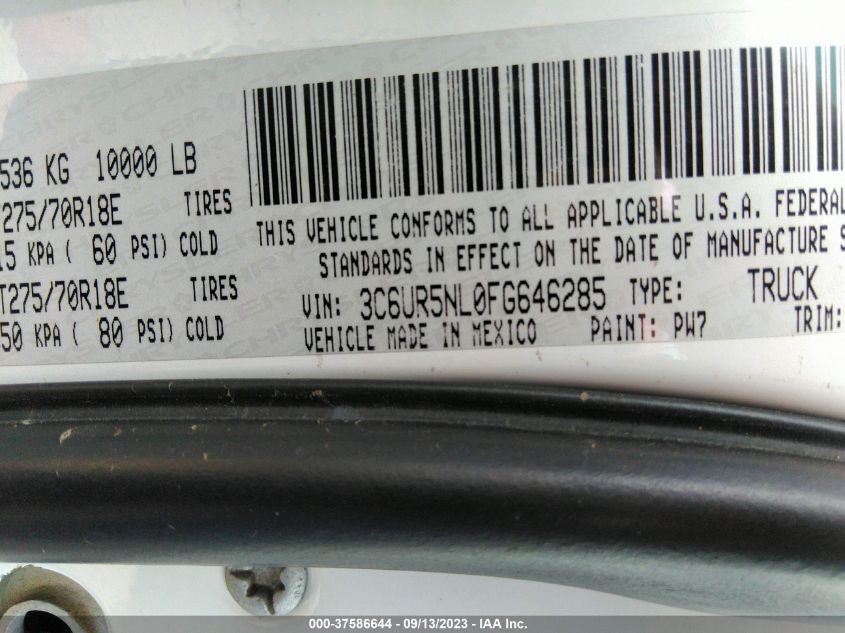 2015 RAM 2500 LARAMIE - 3C6UR5NL0FG646285