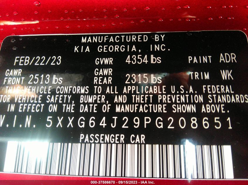 2023 KIA K5 GT-LINE - 5XXG64J29PG208651
