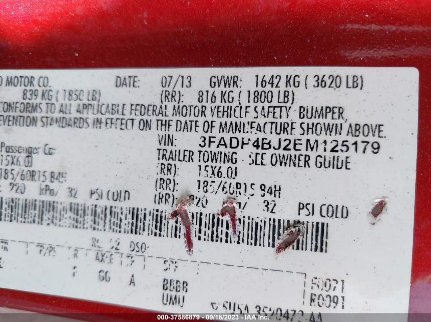 2014 FORD FIESTA SE - 3FADP4BJ2EM125179
