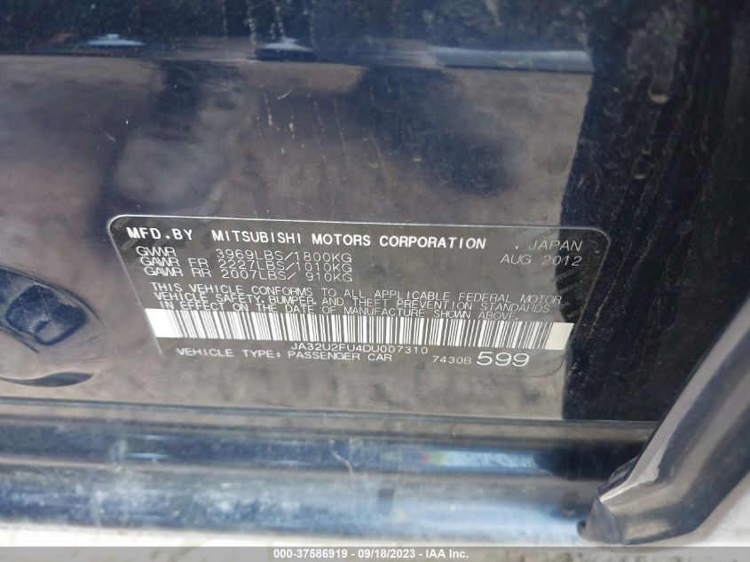 2013 MITSUBISHI LANCER ES - JA32U2FU4DU007310