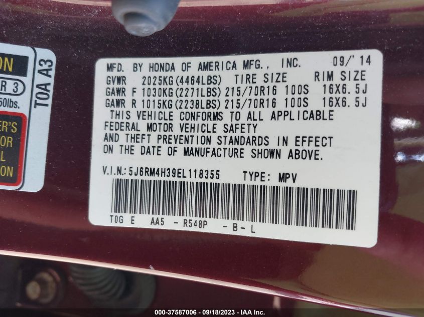 2014 HONDA CR-V LX - 5J6RM4H39EL118355
